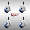 Service Caster 3 Inch 316SS Solid Poly Swivel 7/8 Inch Expanding Stem Caster Set Brake SCC SCC-SS316EX20S314-SPUS-TLB-78-4 - alternate 3
